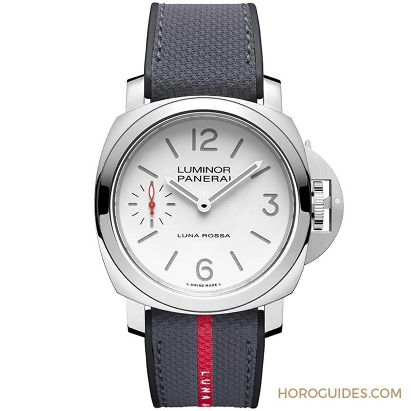 消光白表盤、紅色小秒針，純凈又搶眼｜Panerai Luminor Luna Rossa腕表PAM01342-復刻表