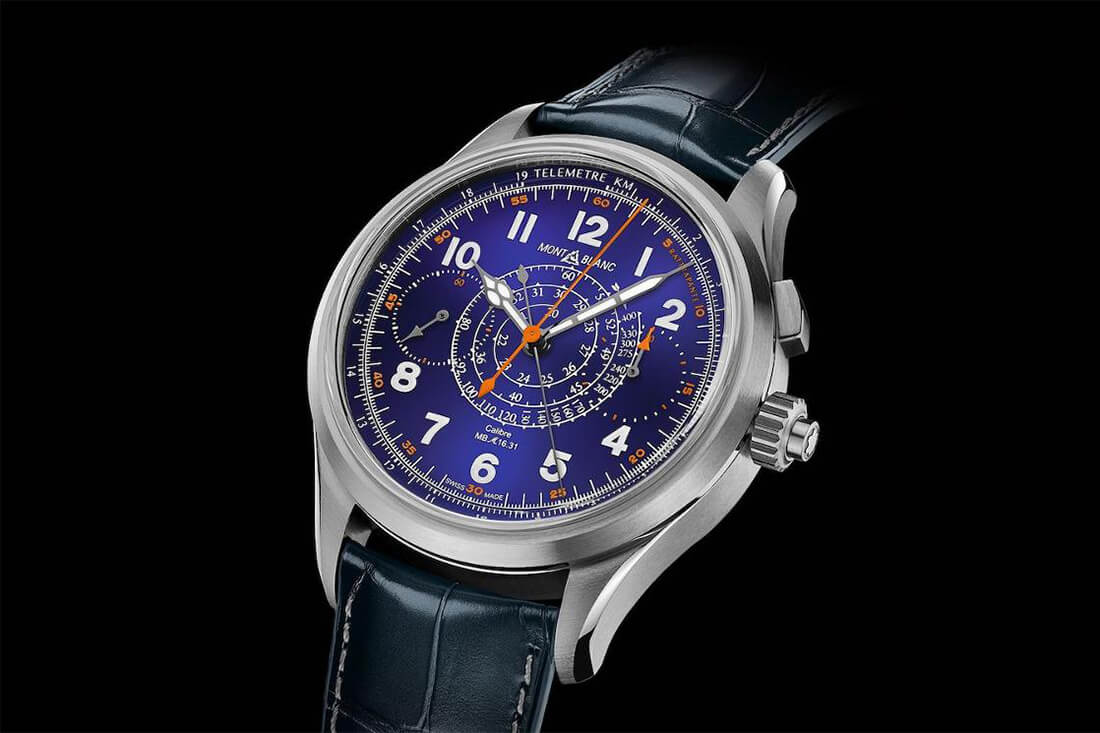 萬寶龍1858帶測速儀和遙測儀的追針計時表限量版 100枚-復刻表