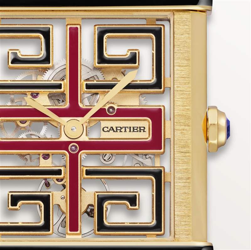 CARTIER Tank Chinoise復(fù)古手表回歸回紋錦面盤(pán)寓意福壽吉祥-復(fù)刻表