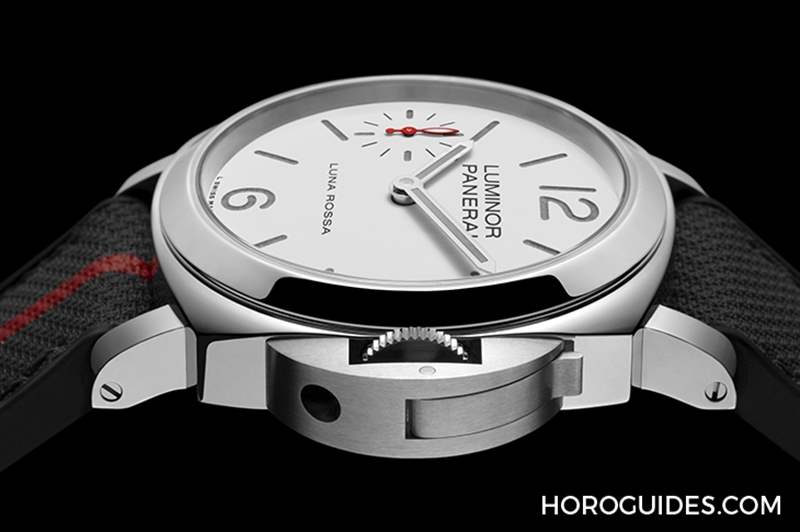 消光白表盤、紅色小秒針，純凈又搶眼｜Panerai Luminor Luna Rossa腕表PAM01342-復刻表