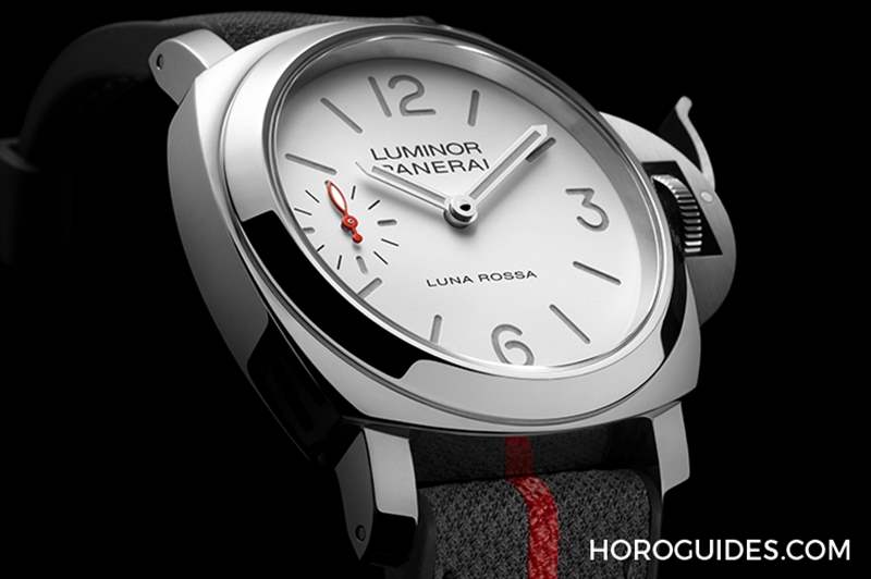 消光白表盤、紅色小秒針，純凈又搶眼｜Panerai Luminor Luna Rossa腕表PAM01342-復刻表