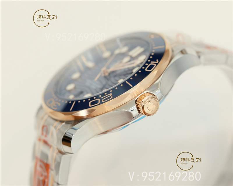OR廠海馬300-OR廠歐米茄海馬300間玫瑰金藍(lán)盤(pán)復(fù)刻表做工怎么樣-復(fù)刻表