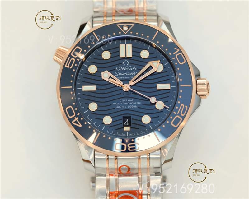 OR廠海馬300-OR廠歐米茄海馬300間玫瑰金藍(lán)盤(pán)復(fù)刻表做工怎么樣-復(fù)刻表