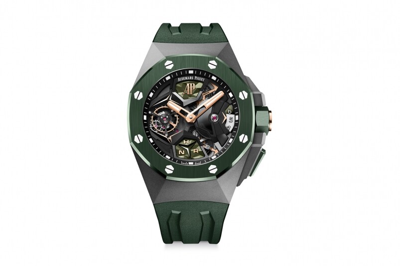 Audemars Piguet愛彼Royal Oak Concept Flying Tourbillon GMT｜極型綠陶瓷登場-復(fù)刻表