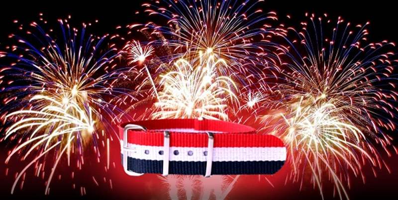 7月4日的紅色、白色和藍(lán)色北約表帶-復(fù)刻表