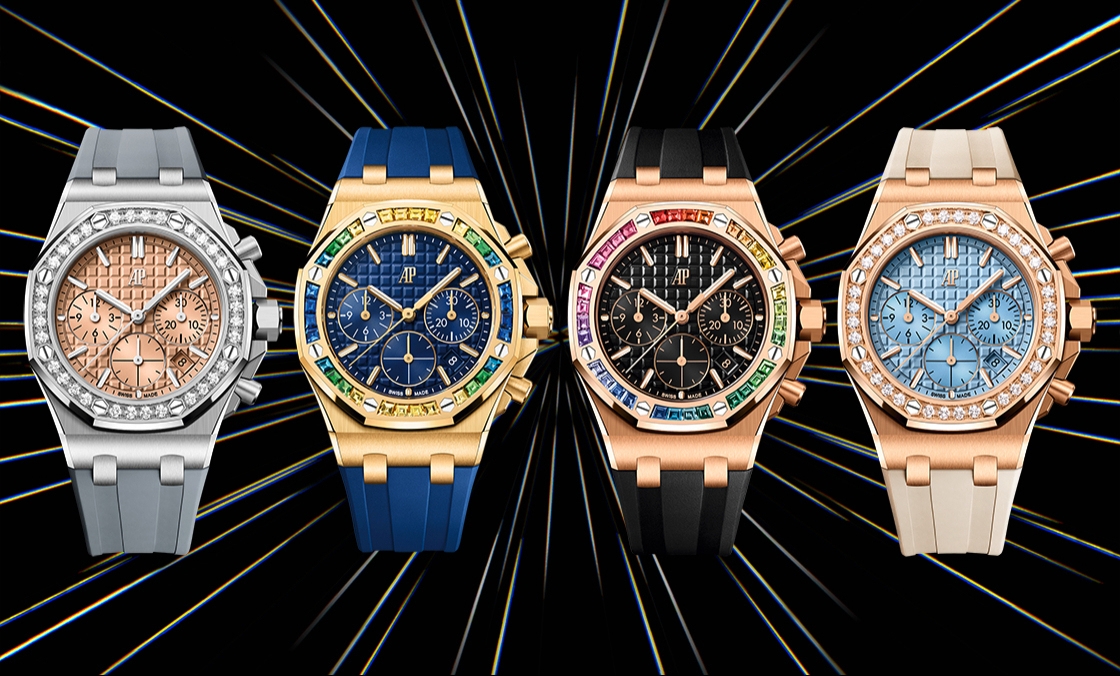 寶石圈與彩色面盤的華麗方程式｜AP皇家橡樹離岸型37毫米自動上鏈計時碼表-復刻表