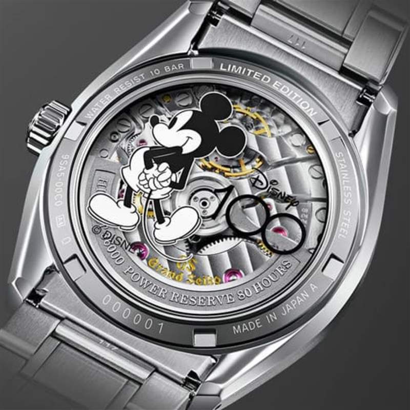 GRAND SEIKO迪士尼100周年紀念表透明底蓋印黑白米奇限量100只-復刻表