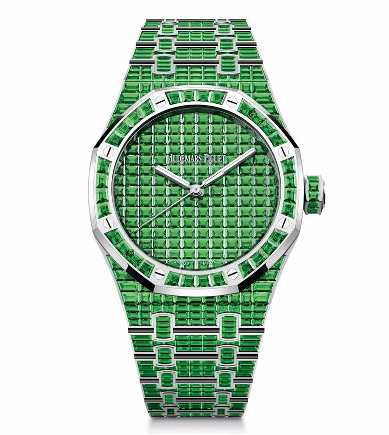 愛彼推出Royal Oak Selfwinding Rainbow Sets珠寶腕表：彩色寶石鑲嵌-復(fù)刻表