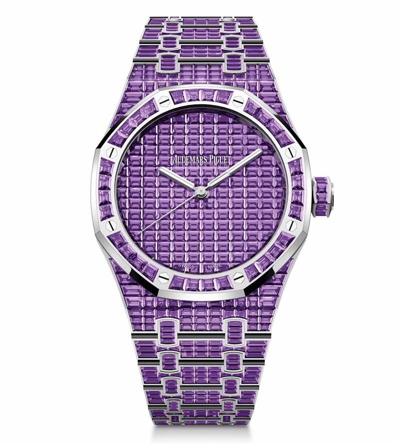 愛彼推出Royal Oak Selfwinding Rainbow Sets珠寶腕表：彩色寶石鑲嵌-復(fù)刻表