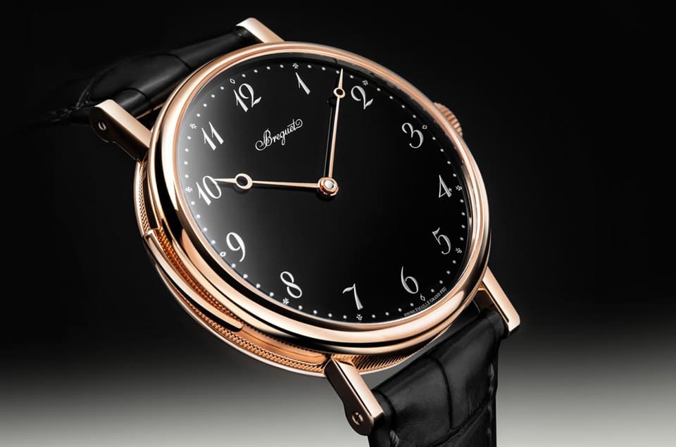 寶琺璣Classique 7637三問(wèn)表改換玫瑰金表殼搭黑色琺瑯面盤(pán)表背依舊令人超驚艷-復(fù)刻表