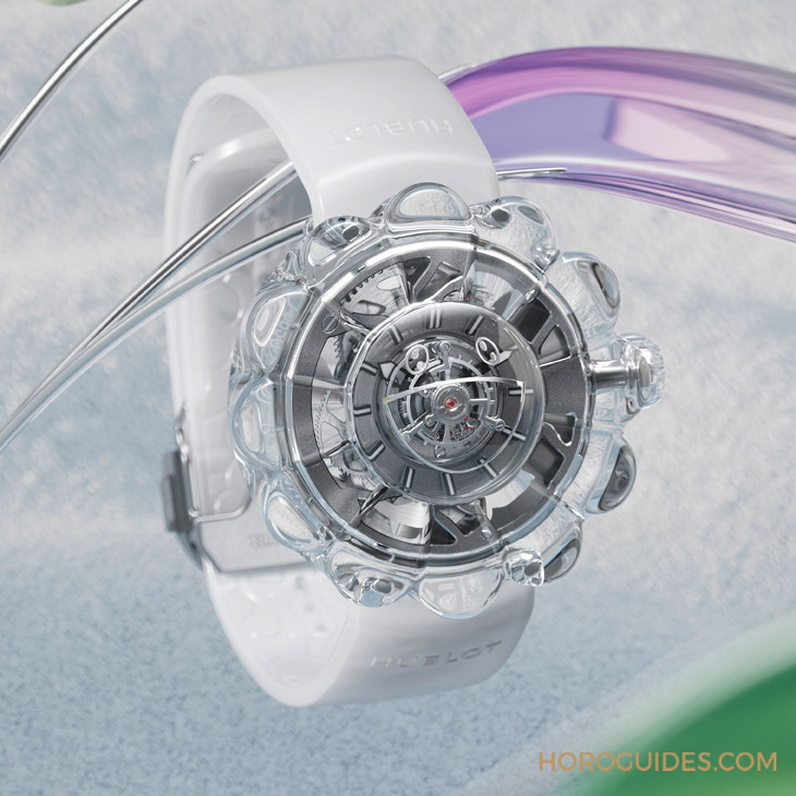 12辦花型透明藍(lán)寶石表殼！村上隆微笑小花仙氣爆棚了｜Hublot MP-15村上隆藍(lán)寶石陀飛輪腕表-復(fù)刻表